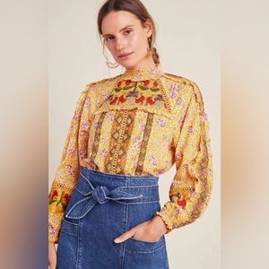 Anthropologie Maeve embroidered top